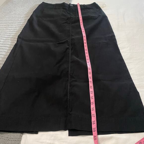 Anthropologie Maeve Colette Midi Skirt Women's XL Black Patch Pockets Clean girl - Picture 3 of 12